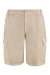 120% Lino Linen Bermuda-shorts In Neutral