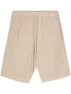 120% Lino Linen Bermuda Shorts In Neutral