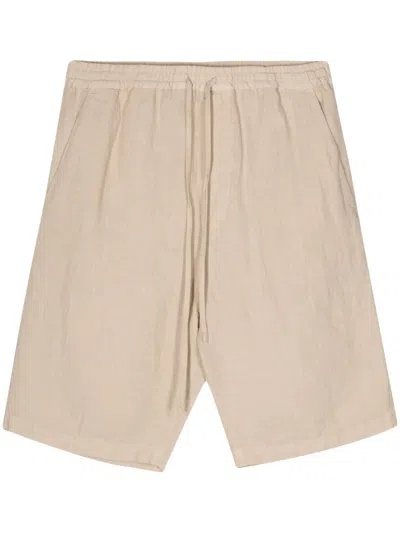 120% Lino Linen Bermuda Shorts In Neutral