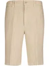 120% Lino Linen Bermuda Shorts In Neutrals
