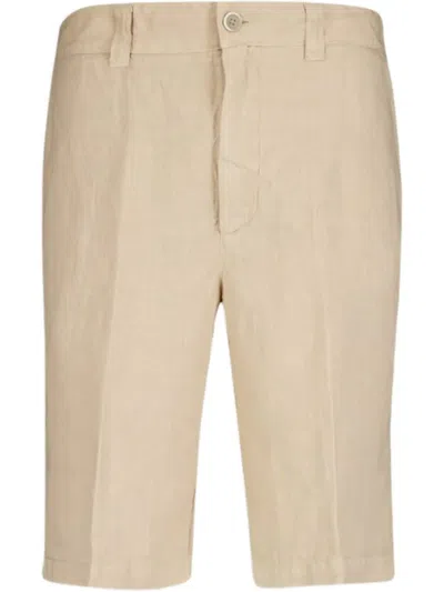 120% Lino Linen Bermuda Shorts In Neutrals