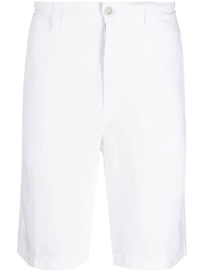 120% Lino Linen Bermuda Shorts In White