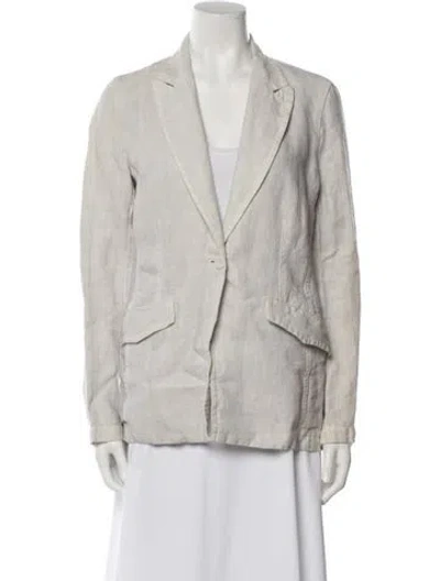 Pre-owned 120% Lino Linen Blazer In Neutral