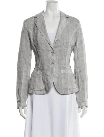 Pre-owned 120% Lino Linen Blazer In Neutral