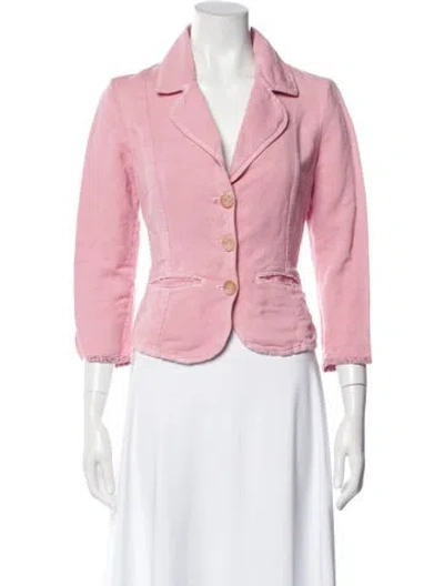 Pre-owned 120% Lino Linen Blazer In Pink