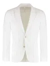 120% Lino Single-breasted Two-button Jacket In White