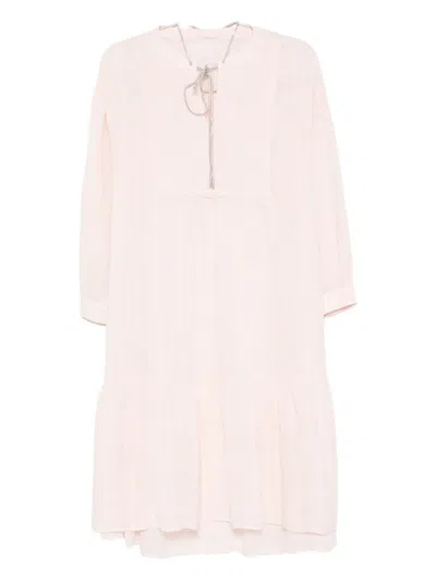 120% Lino Linen-blend Dress In Pink