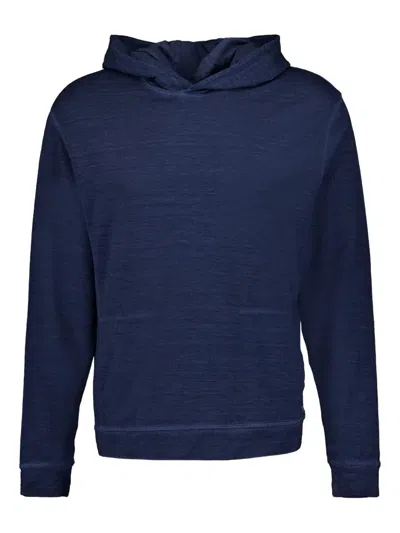 120% Lino Linen-blend Hoodie In ブルー