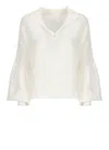 120% Lino Linen Blouse In White