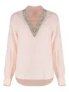 120% Lino Linen Blouse In Pink