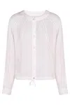 120% Lino Drawstring Linen Shirt In White