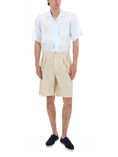 120% Lino Linen Button-up Shirt For Men In Multi