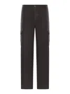120% Lino Linen Cargo Pants In Black