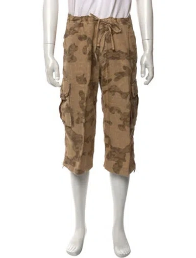 Pre-owned 120% Lino Linen Cargo Pants In Neutral