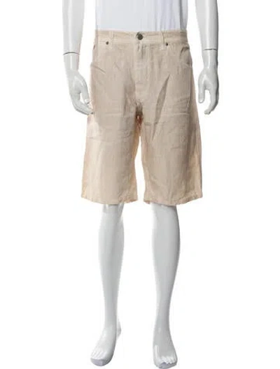 Pre-owned 120% Lino Linen Chino Shorts In Neutrals