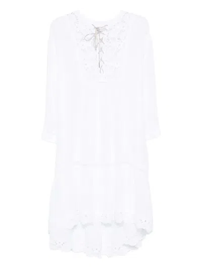 120% Lino Linen Dress In White