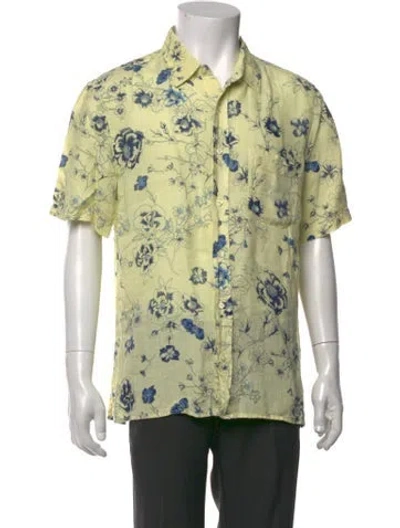 Pre-owned 120% Lino Linen Floral Print Shirt In Multicolor