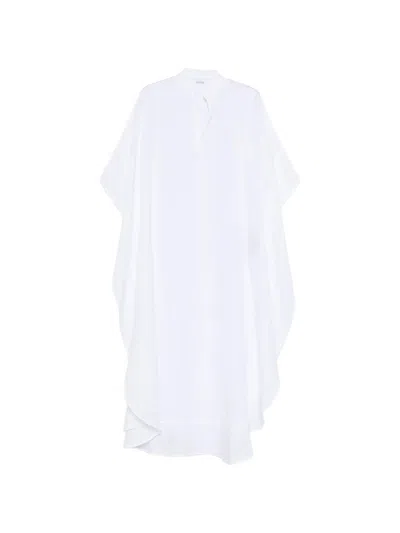 120% Lino Woman Maxi Dress White Size M Linen