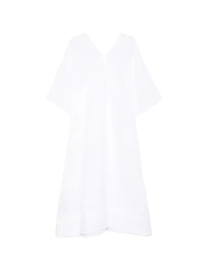 120% Lino Linen Kaftan In White