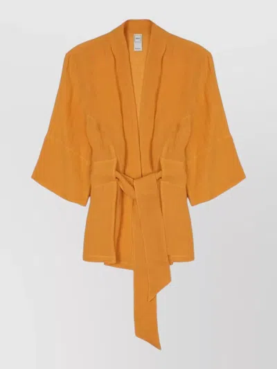 120% Lino Linen Kimono Jacket Textured Fabric Sleeves In Pattern