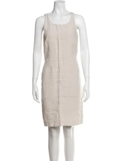 Pre-owned 120% Lino Linen Knee-length Dress In Grey