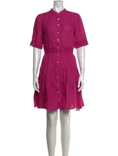 Pre-owned 120% Lino Linen Knee-length Dress In Pink