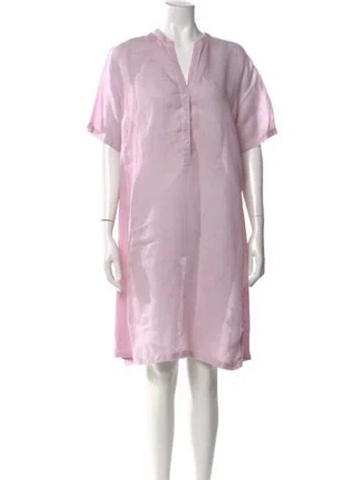 Pre-owned 120% Lino Linen Knee-length Dress In Purple