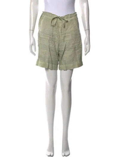 Pre-owned 120% Lino Linen Knee-length Shorts In Green