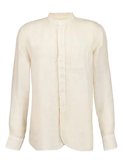 120% Lino Linen Long-sleeve Shirt In Neutral