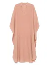 120% Lino Rosewood Linen Kaftan Dress In Brown