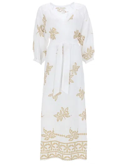 120% Lino Linen Mini Dress For Women - Ss26 Collection In White