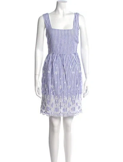 Pre-owned 120% Lino Linen Mini Dress In Multi