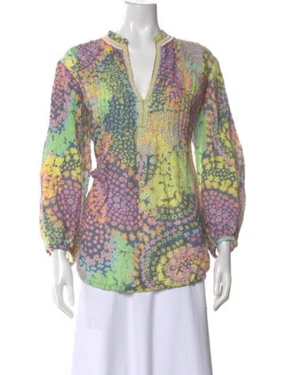 Pre-owned 120% Lino Linen Mini Dress In Multi