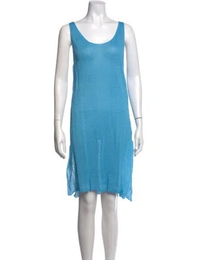 Pre-owned 120% Lino Linen Mini Dress In Pink