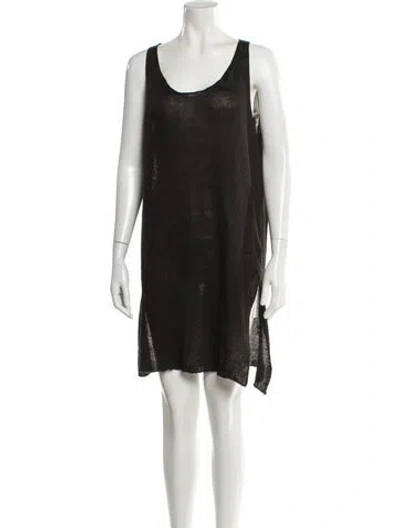 Pre-owned 120% Lino Linen Mini Dress W/ Tags In Green