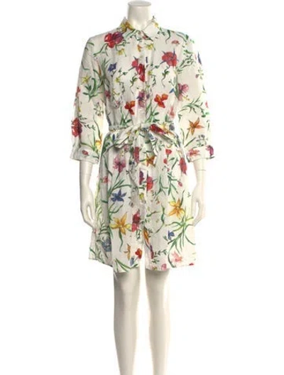 Pre-owned 120% Lino Linen Mini Dress In White