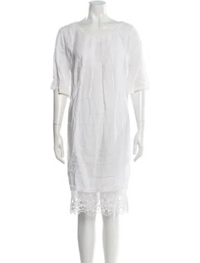 Pre-owned 120% Lino Linen Mini Dress In White