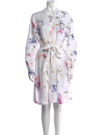 Pre-owned 120% Lino Linen Mini Dress In White
