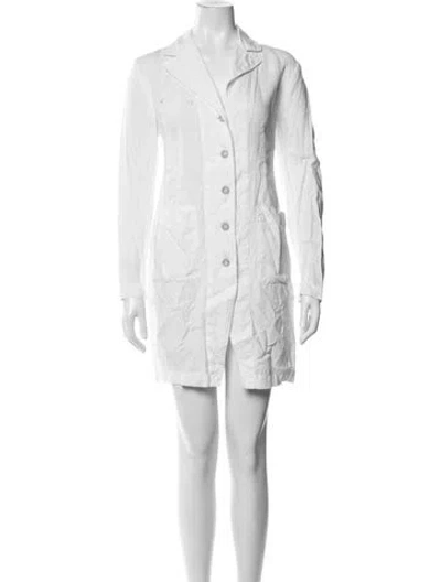 Pre-owned 120% Lino Linen Mini Dress In White