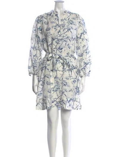 Pre-owned 120% Lino Linen Mini Dress In White
