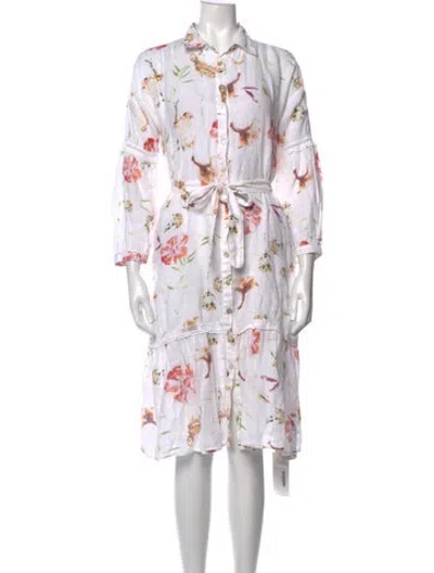 Pre-owned 120% Lino Linen Mini Dress In White