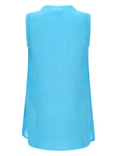 120% Lino Linen Mini Shirt For Women In Multi