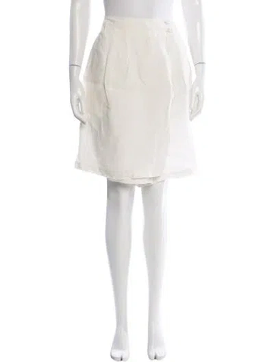 Pre-owned 120% Lino Linen Mini Shorts In Neutral