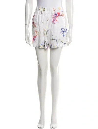 Pre-owned 120% Lino Linen Mini Shorts In White