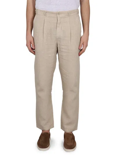 120% Lino Linen Pants In Brown