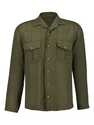 120% Lino Linen Shirt In 绿色