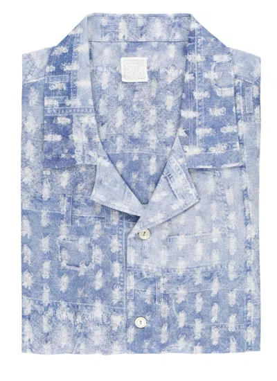 120% Lino Linen Shirt In Blue
