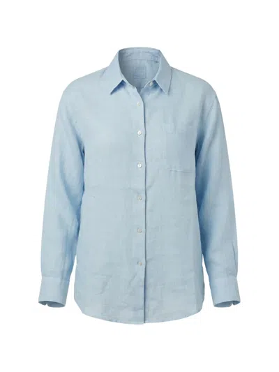 120% Lino Linen Shirt In Blue