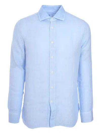 120% Lino Linen Shirt In Blue