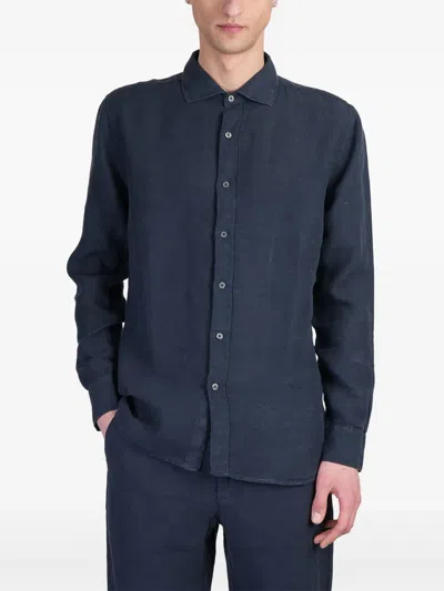 120% Lino Linen Shirt In Blue